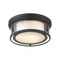 Z-Lite Willow 3 Light Flush Mount, Matte Black, Inner White & Outer Clear 426F16-MB - alternate 5